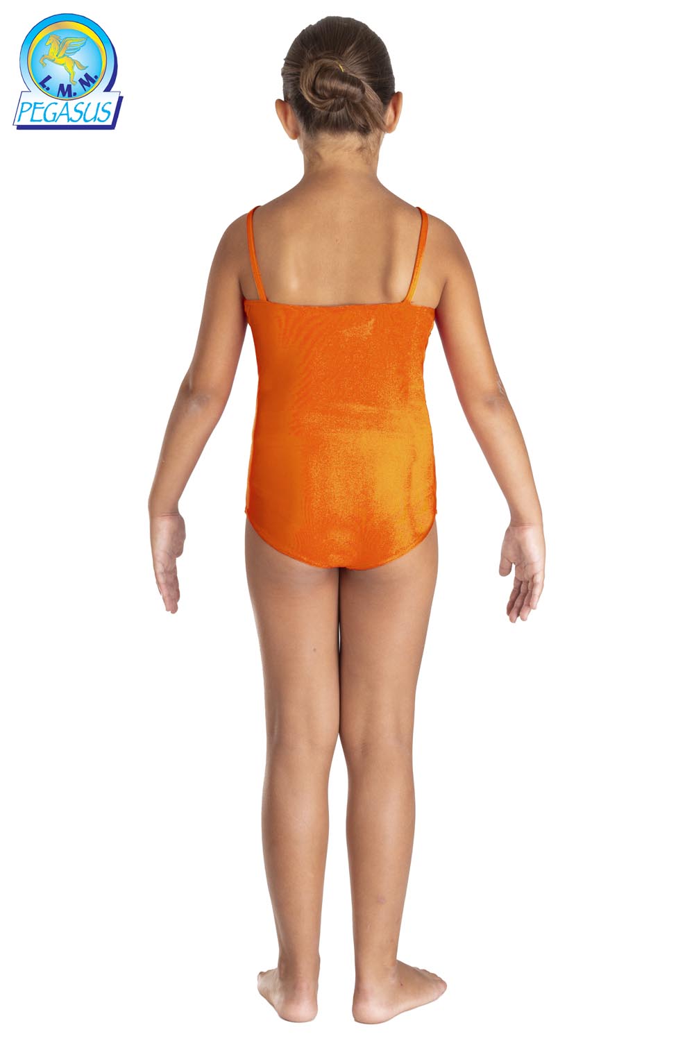 BODY LYCRA SPALLINE TINTA UNITA ARANCIONE BAMBINA